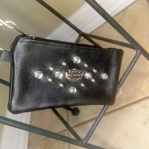 HARLEY-DAVIDSON Black Rhinestone Wristlet